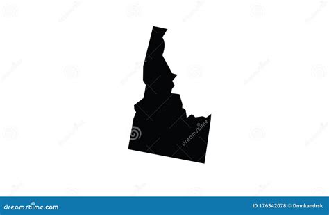 Idaho Outline Map Country ShapeIdaho Outline Map State Shape Cartoon ...