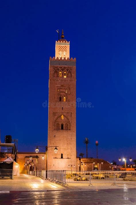 The Koutoubia Mosque or Kutubiyya Mosque at Night Editorial Image - Image of moroccan, mosque ...