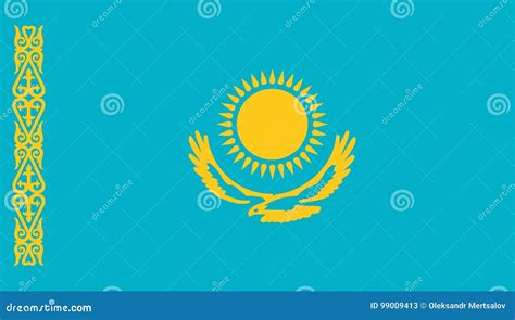 Kazakhstan flag icon stock illustration. Illustration of flag - 99009413