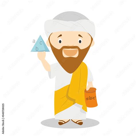 Pythagoras cartoon character. Vector Illustration. Kids History ...