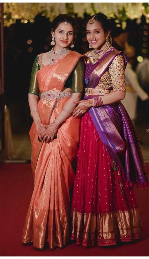 Pin on Colour coordinate ideas | Half saree designs, Wedding saree blouse designs, Bridal sarees ...