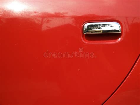 Close up of red car door stock image. Image of background - 181294737