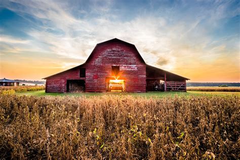 Barn Sunset, Old Barn, Red Barn, Farm Scene, Sunset Photography, Fine Art Print, Canvas Print ...