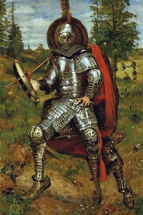 Heroic medieval man adidas armor, beautiful russian | Stable Diffusion