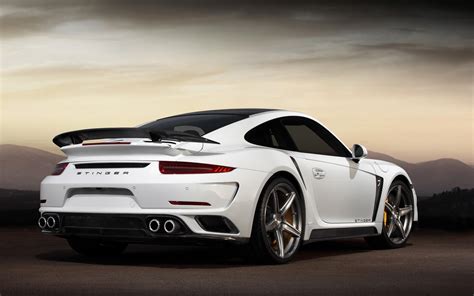 White Porsche 911 Turbo S Stinger Wallpaper Download 5120x3200