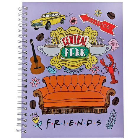 Friends TV Show Doodle Icons 6 x 8 Inch Hard Cover Spiral Journal - Walmart.com