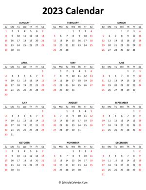 2023 calendar pdf word excel - 2023 calendar | 2023 printable calendar each month - ElinaVazquez92