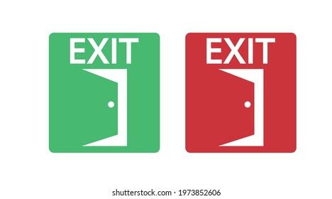 Exit Sign Set Vector Isolated Black Stock Vector (Royalty Free ...