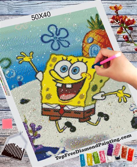 Happy Sponge Bob Diamond Painting Kit – TopFreeDiamondPainting.com