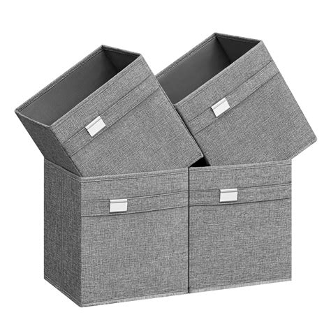 SONGMICS Storage Cubes, Set of 4 Cube Storage Bins, 10.2 x 10.2 x 11 ...