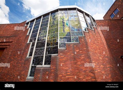 Robinson College Cambridge chapel stain glass window Stock Photo - Alamy