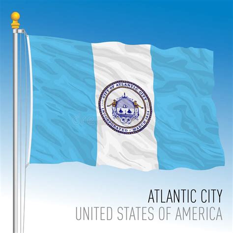 New Jersey Map with Atlantic City Boardawalk Icon. Vector Illustration Decorative Design Stock ...