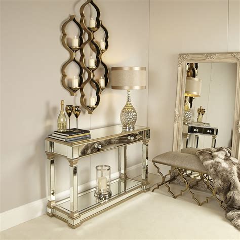 Athens Gold Mirrored 2 Drawer Console Table | Picture Perfect Home