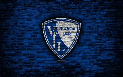 Download wallpapers Bochum FC, logo, blue brick wall, Bundesliga 2, German football club, soccer ...