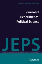 Journal of Experimental Political Science | Cambridge Core