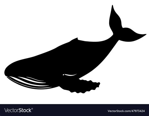 Humpback whale silhouette isolated Royalty Free Vector Image