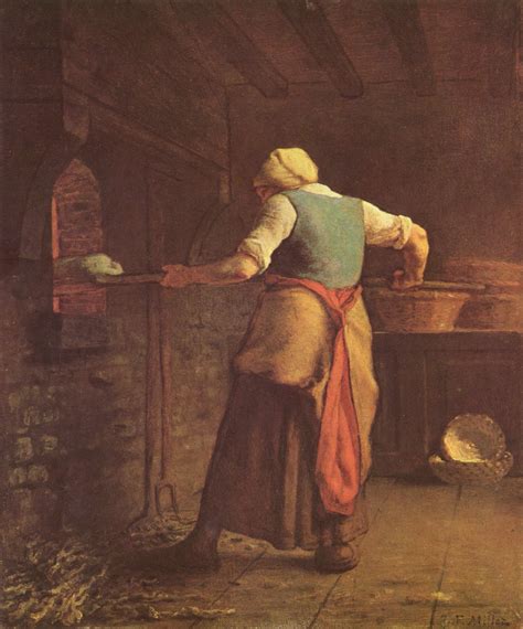 Woman baking bread, 1854 - Jean-Francois Millet - WikiArt.org