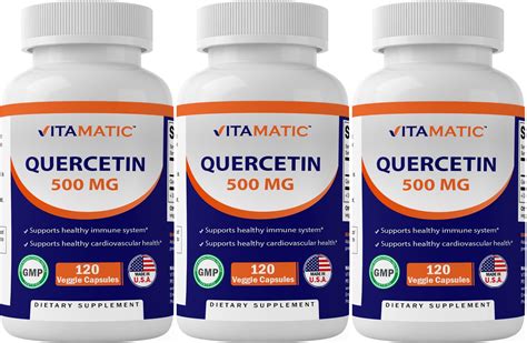 3 Pack Vitamatic Quercetin 500mg Supplement - 120 Veggie Capsules - Walmart.com