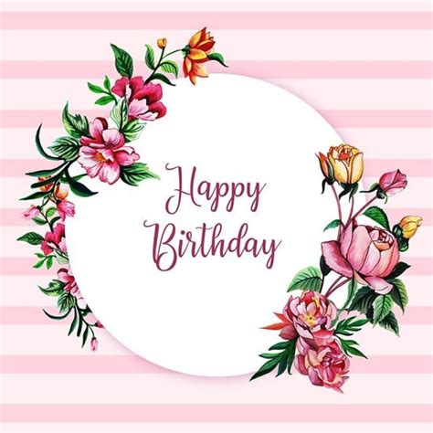 Watercolor Floral Frame Vector PNG Images, Watercolor Floral Happy Birthday Frame Background ...