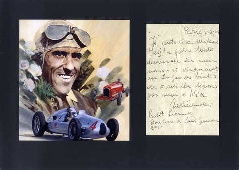 Tazio Nuvolari Autograph | signed letters by Tazio Nuvolari Autograph: Signed by Author(s ...