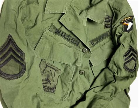 US Army Vietnam War Jungle Jacket Patched - 101st Airborne SSG with ...