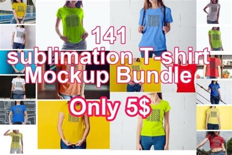 Sublimation T-Shirt Mockup Bundle Bundle · Creative Fabrica