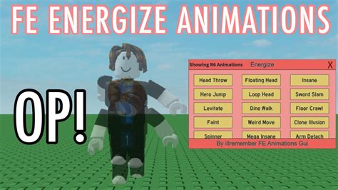 Roblox FE Script Showcase - Energize Animations GUI (R6 & R15) - YouTube