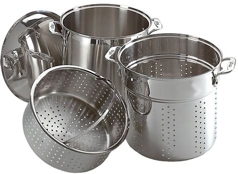 All-Clad 12-Quart 18/10 Stainless Steel Pasta Pot with Steamer Insert | Best Food Steamer Brands