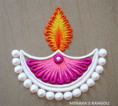 Easy Diya Rangoli Designs For Diwali | Deepam Muggulu For Deepavali | Easy Deepavali R… | Free ...