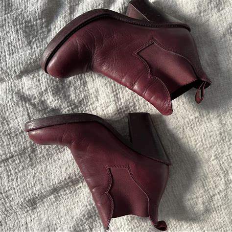 ACNE Studios Star Boots - Burgundy Leather, Size... - Depop