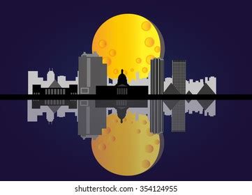 Edmonton Skyline Night Stock Vector (Royalty Free) 354124955 | Shutterstock