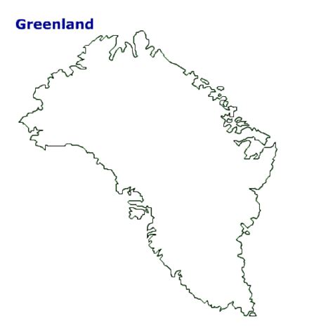 Greenland map. Terrain, area and outline maps of Greenland ...