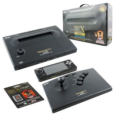 Neo Geo X Console NeoGeo X Gold Limited Edition w/Arcade Stick & 20 Classic Neogeo Games