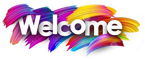 Welcome Paper Poster with Colorful Brush Strokes. Stock Vector - Illustration of grunge ...