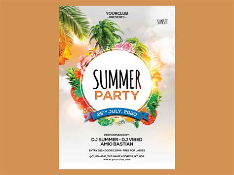 Free Summer Party Flyer Template (PSD)