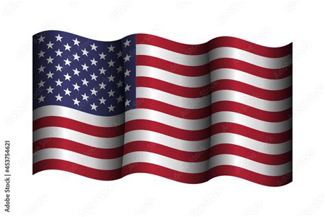 3D American flag SVG vector. USA 3D flag vector. The United States 3D flag. Stock Vector | Adobe ...