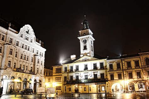 Cieszyn Town Center At Night Photograph by Mariola Bitner - Fine Art ...