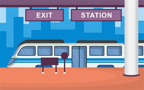 Railway Public Station - Illustration - TemplateMonster