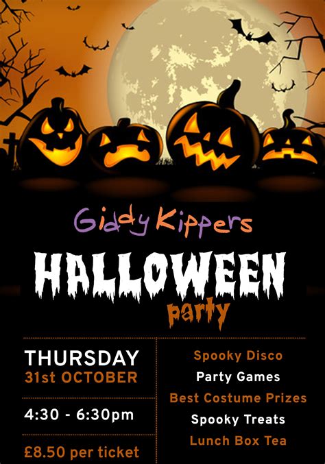 Halloween Party Poster 2019 - Giddy Kippers