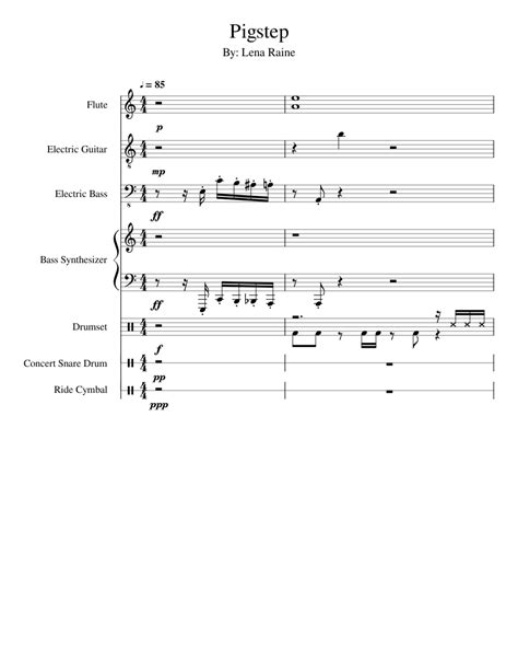 Pigstep-lena Raine Sheet music for Flute, Drum Group, Guitar, Snare Drum & more instruments ...