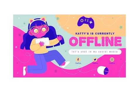 Free Vector | Cute offline twitch banner