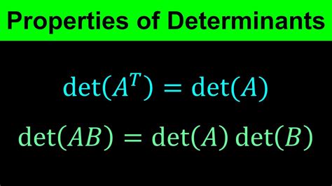 Properties of Determinants - Linear Algebra - YouTube