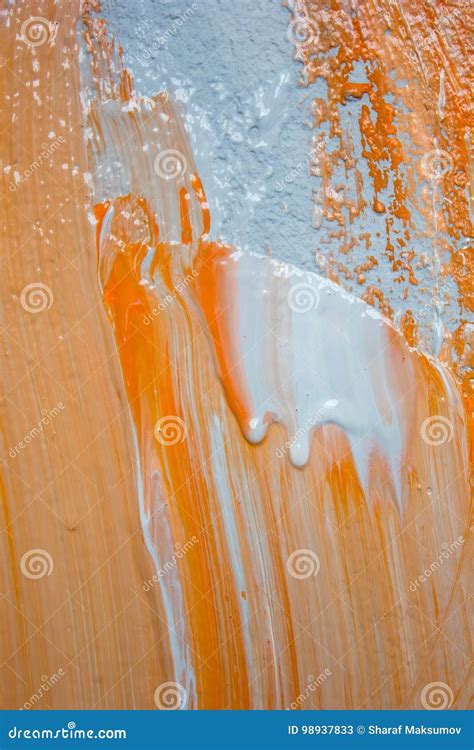 Fresh Orange and Grey Paint on Wall Stock Image - Image of fresh, drops ...