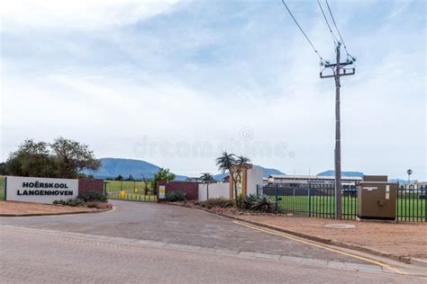 Entrance of the Langenhoven High School in Riversdale Editorial Stock ...