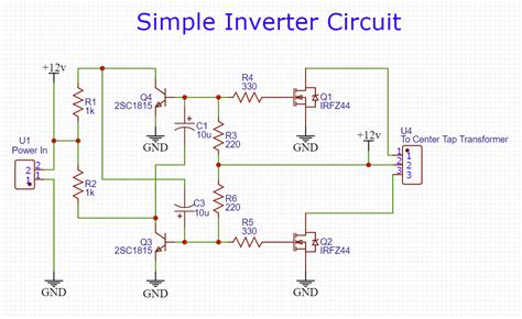 Simple Inverter Circuit Diagram Using Transistor