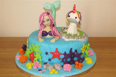 Mermaid & Unicorn Cake | Unicorn cake, Cake, Birthday cake