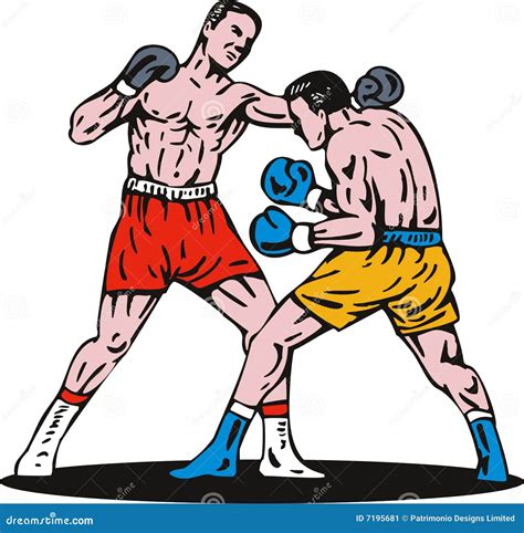 Boxer Punching A Knockout Cartoon Vector | CartoonDealer.com #7195681