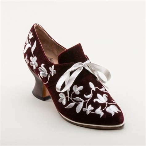 EXCLUSIVE! Louis Velveteen and Silver Court Shoes (Wine) by American Duchess - PRE ORDER ONLY ...