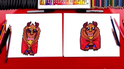 How To Draw Cartoon Beast From Disney Beauty And The Beast - Art For Kids Hub