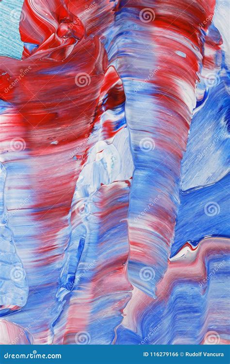 Red Blue and White Acrylic Painting Stock Photo - Image of artwork ...